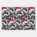 Search for raccoon christmas wrapping paper Santa
