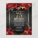 Search for red gold 75th birthday invitations Stylish