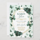 Search for emerald butterfly invitations Green