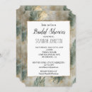 Search for green leaves bridal shower invitations Gold