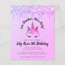 Search for unicorn slumber party invitations Pink