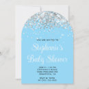 Search for silver glitter baby shower invitations Blue