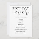 Search for best day ever wedding invitations Typography
