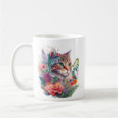 Search for cat and flowers mugs Cute