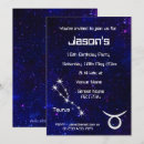 Search for taurus birthday invitations Blue