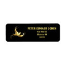 Search for golden background return address labels Black