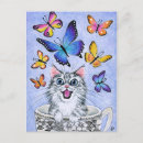 Search for cat and butterfly postcards For her