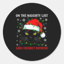 Search for naughty list stickers Regret nothing