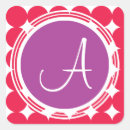 Search for red circle monogram stickers Initial