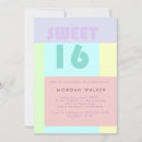 Search for pastel sweet 16 invitations Girly
