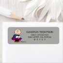 Search for classic cartoon return address labels Charles schulz