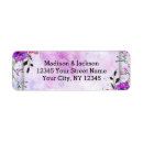 Search for purple floral wedding return address labels Silver