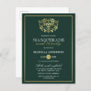 Search for green sweet 16 invitations Masquerade