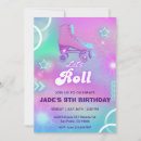 Search for neon roller skate birthday invitations Pink