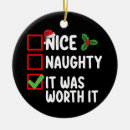 Search for naughty or nice christmas tree decorations Xmas
