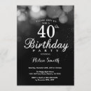 Search for silver 40th birthday invitations Elegant