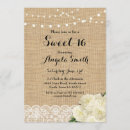 Search for burlap sweet 16 invitations Birthday