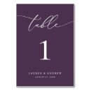 Search for purple table cards Reception table number