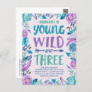 Search for third birthday postcards young wild and three