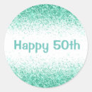 Search for happy 50th stickers Glitter