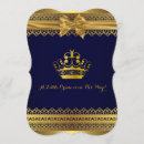 Search for gold crown baby shower invitations Blue
