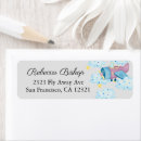 Search for purple and grey return address labels Blue