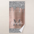 Search for silver glitter bath towels Monogrammed