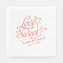 Search for love is sweet napkins Bride and groom