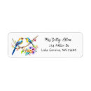 Search for birds on a branch return address labels Flowers