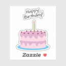Search for happy birthday pink cake stickers Party