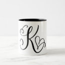 Search for monogram k mugs Black and white