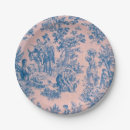 Search for pink toile plates Vintage