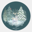 Search for snowy trees stickers Deer