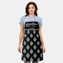 Search for white damask pattern aprons Black and white