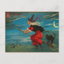 Search for vintage halloween black cat postcards Witch