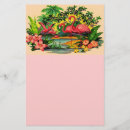 Search for pink flowers stationery paper Flamingo