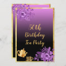Search for tea 50th birthday invitations Flowers
