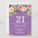 Search for purple 21st birthday invitations Adult birthday party