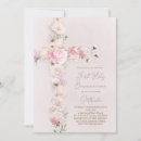 Search for pink cross first communion invitations Watercolor