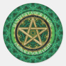 Search for golden pentagram stickers Pagan