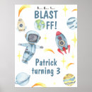 Search for space birthday party posters Watercolor