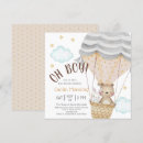 Search for neutral baby boy shower invitations Hot air balloon