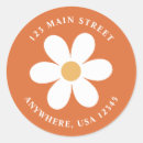 Search for orange daisy labels Retro