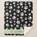 Search for black and white dog blankets Pattern of paws
