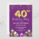 Search for purple balloons birthday invitations Glamourous