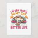 Search for i work hard postcards Funny cat quote
