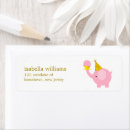Search for pink elephant return address labels Cute