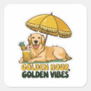 Search for dog on beach stickers Golden retriever
