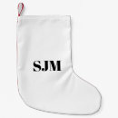 Search for black and white christmas stockings Initials
