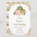 Search for peach and green birthday invitations Floral flowers